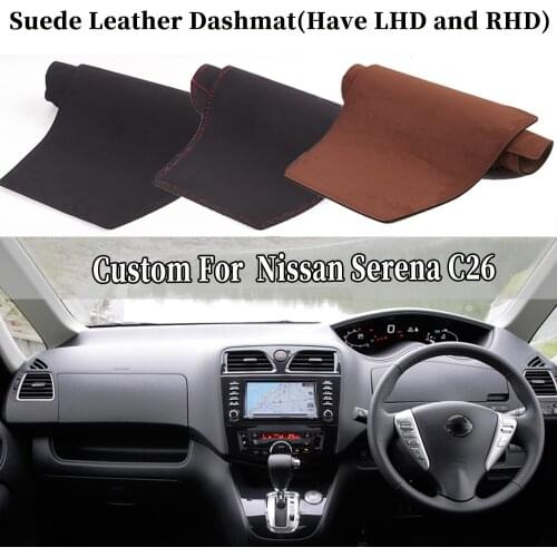 Accessories Car-styling Suede Leather Dashmat Dashboard Cover Dash Mat Carpet Custom For Nissan Serena C26 2011 2012 2013 2015