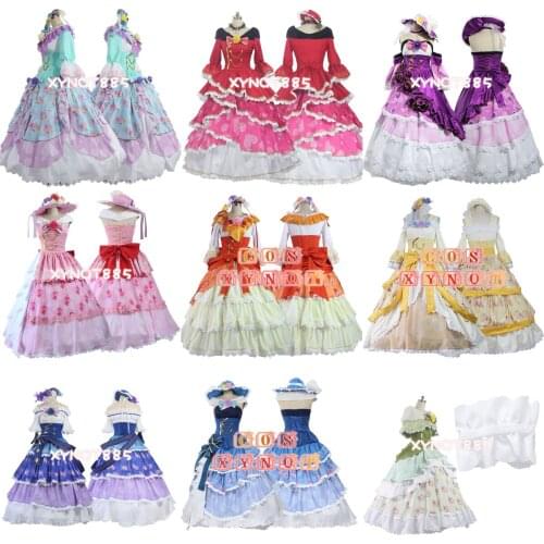 Anime! Lovelive All Members Court Dancing Party Awakening Lolita Dress Cosplay Costume Tojo Nozomi Luxury Dress Free Shipping