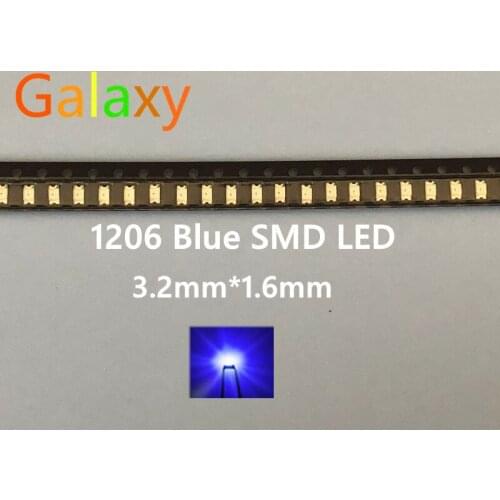Free Shipping 1206 Blue Led Super Bright SMD LED diodes 3.2*1.6*0.8MM 460-470NM light-emitting diodes SMD 1206 LED Blue 3000PCS