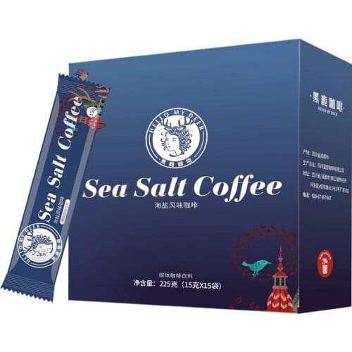 Free shipping Instant Coffee Three-in-One Refreshing Extra Strong Sea Salt Flavor Coffee Powder 15 Pack