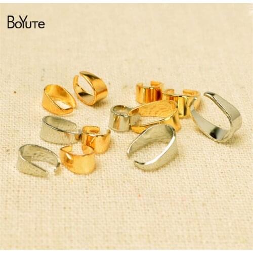 BoYuTe (100 Pieces/Lot) 4*8MM 5*12MM Clasps Metal Iron White K Gold Plated Clasps Diy Hand Made Jewelry Accessories