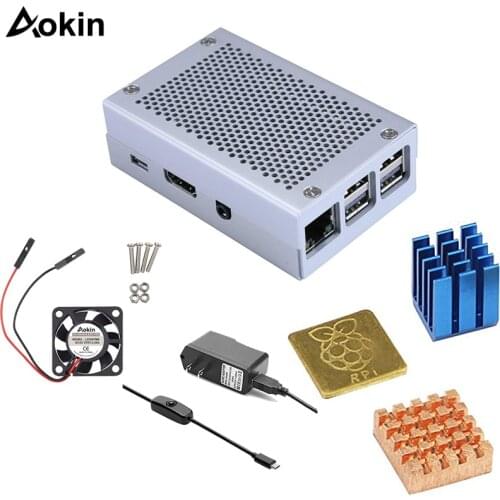 Raspberry Pi case fan heatsink power supply for Raspberry pi case with fan aluminum heat sink for Raspberry Pi 3 Model B