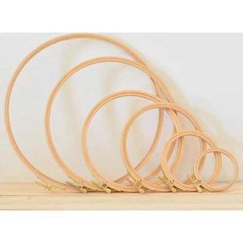 1pcs 10-40cm Wooden Embroidery Hoops Frame Set Bamboo Embroidery Hoop Rings For DIY Cross Stitch Needle Craft Tool