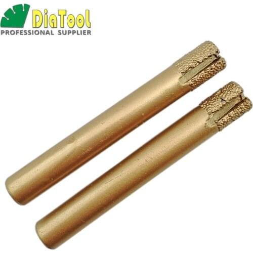 SHDIATOOL 2pcs 8/10mm X60mm Cylinder Flat-end, CNC STONE Engraving Bits /CNC Tool, Stone Carving Tools, Diamond Burrs, End Mill