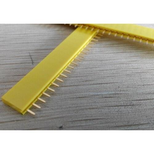 10pcs Single row seat female 1*40PIN 2.54 mm pitch vertical pin Needle Base Socket Yellow copper plated gold