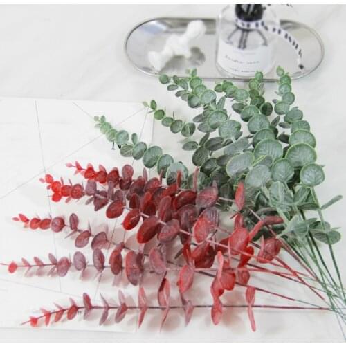 1 Piece Green Simulation Eucalipto Single Artificial Eucalyptus Leaf Artificial Plants for Wedding Shooting Prop Home Decoration