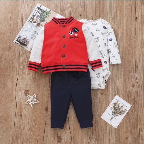 3PCS Infant Baby Girl Boy Clothes Sets Cartoon Animals 2019 Fall Winter Warm Hooded Coat+Bodysuit+Pants Newborn Baby Outfits