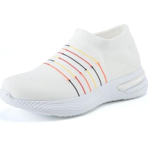 Ladies Mesh Vulcanized Sneakers Womens Light Breathable Stretch Fabric Shoes Sport Soft Fashion Casual Zapatillas Mujer 2021