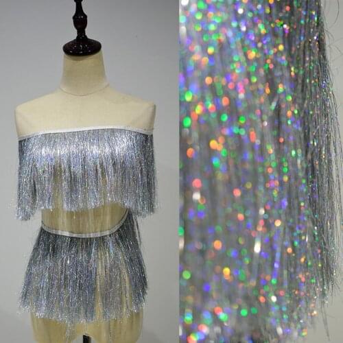 20cm gold silver black colorful laser fringe row beard lace show lace belt designer clothing accessories