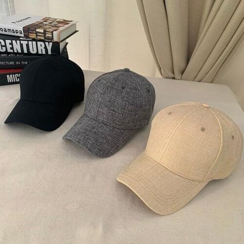 Summer Cool Caps Linen Unisex Adjustable Sun Visor Outdoor Travel UV-proof Baseball Cap