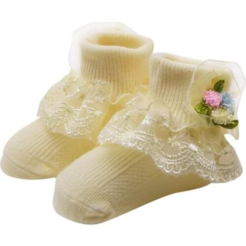 Ins Baby Girl Cute Cotton Lace Floral Princess Party Toddler Children Socks 0-12M