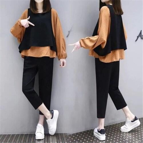 Fashion Trendy loose Tracksuits female Sets Streetwear New Women Long Sleeve Pullovers +vest+ Pants 3 Piece set