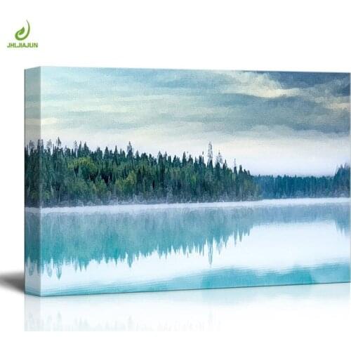 JHLJIAJUN The Woods On The Side Of The River Modular Painting Nordic Wall Art Print And Poster Dining Living Room Home Decor