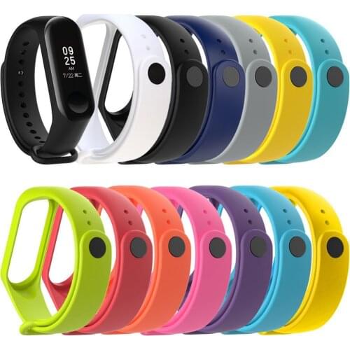 Soft Silicone Solid Color Replacement Smart Bracelet Watch Band for Xiaomi 3/4 Wearable Devices Wristband Comfortable Accessorie