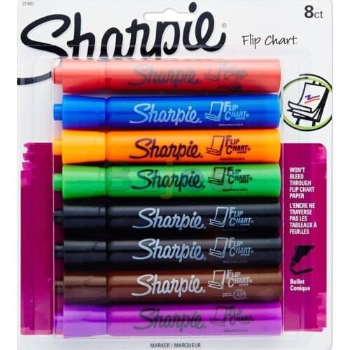 8 Pcs/set Sharpie Whiteboard Marker Set, Flipchart Mark Hanging Paperboard Special Pen Round Head 22480