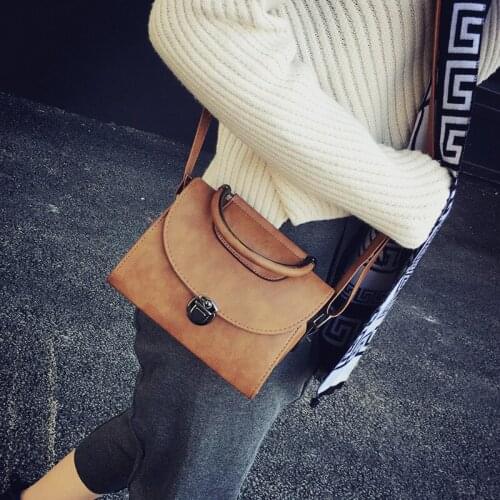 SJ New Handbag Tote Bag Winter Retro Korean Shoulder Messenger Bag All-match Small Bag Type Female Messenger Bag Handbags Totes