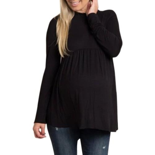 New high quality maternity dress womens pregnant women long-sleeved breastfeeding shirt baby maternity shirt