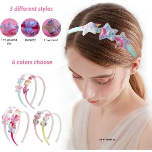 1Pcs Children Cute Colors Hair Hoop Hairbands Girls Lovely Bow Stars Headbands Girls Kids Hair Accessories Hair Bands