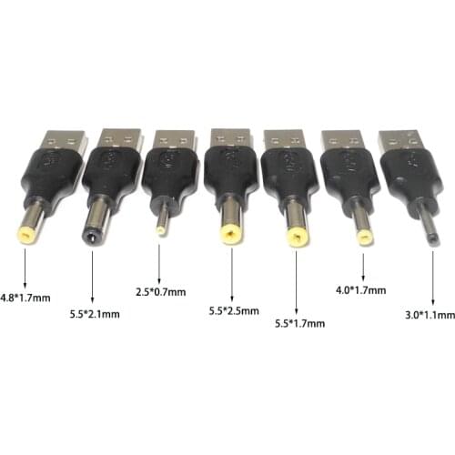 USB Power Plug Converter USB To 5.5*2.5 4.0*1.7 5.5*1.7 2.5*0.7 3.0*1.1 mm DC Jack Adapter Connector for Router Mini Fan Speaker