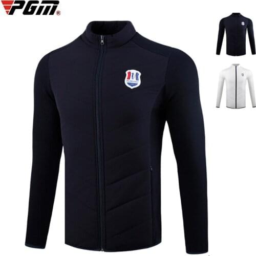 PGM Men Golf Apparel Autumn Winter Thicken Fleece Jacket Keep Warm Down Coat Outdoor Training Golf Jersey D0832