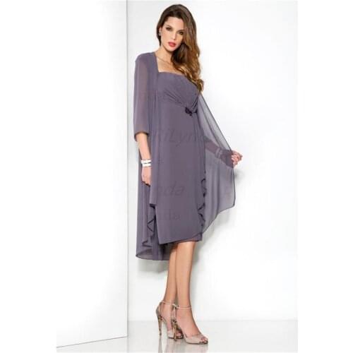 Prom Dress 2021 Sweetheart Short Sleeves Evening Dresses Tea-Length A-Line Party Gowns