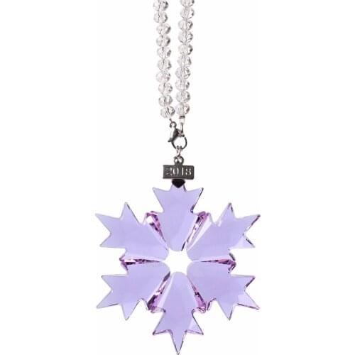 Purple Color K9 Crystal Christmas Tree Accessories Beautiful Window Austrian Crystal Pendant Prisms Chandelier Part Home Decor