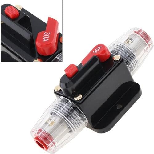 30A Car Audio Power Fuse Holder Auto Truck Audio Amplifier Circuit Breaker Manual Reset Fuse Holder Amplifier Fuse Adapter