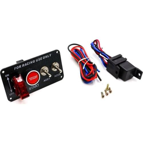 Starter Push Button Red Safety Cover Panel Switch Kit For Racing