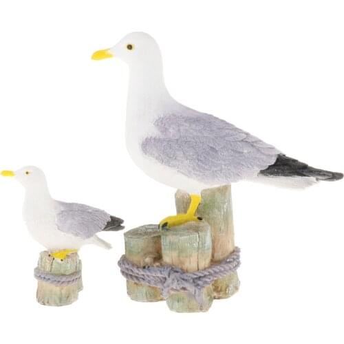 Garden Sculpture Decor Seagull Statue Animal Resin Crafts Landscapes