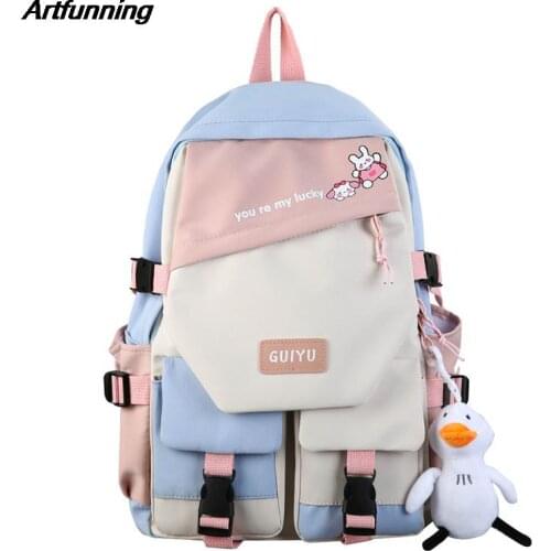Artfunning Color matching School Bags for Girls Orthopedic Backpack Kids schoolbag Primary School backpack Kids Satchel mochila