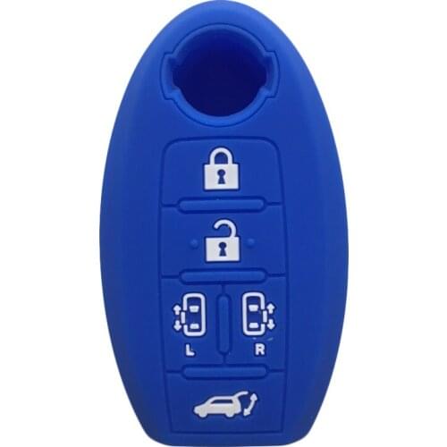 Silicone Key Case Cover For Nissan QUEST Elgrand Jdm E51 Key Cover Silicone 5 Button For Nissan MPV Car Key Cover Fob Protection