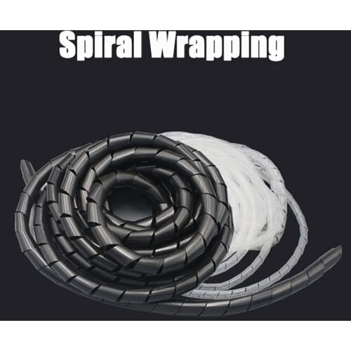 Dropship 5/10M 6mm Spiral Wrap Sleeving Band Tube Cable Protector Line Wire Management Wrap For Computer Hide Cable Winding Tube