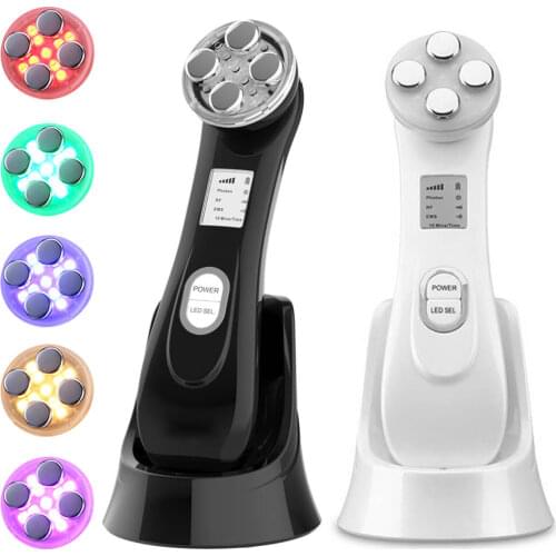 LED Light RF EMS Therapy Face Color SPA Photon Treatment Tool Skin Lifting Tighten Anti-Aging Facial Wrinkle Microcurrent Device