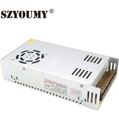 SZYOUMY 5pcs 360W DC 12V 30A Regulated Switching Power Supply For 5050 3528 RGB Strip led module free DHL shipping to USA UK EU