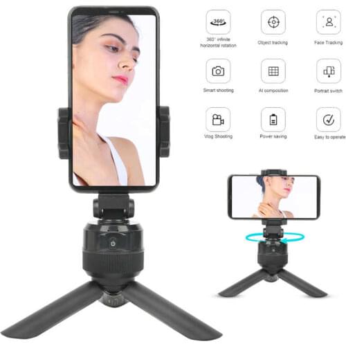Smart Tripod Head 360° Rotation Automatic Face Recognition for Vlog Live Broadcasting