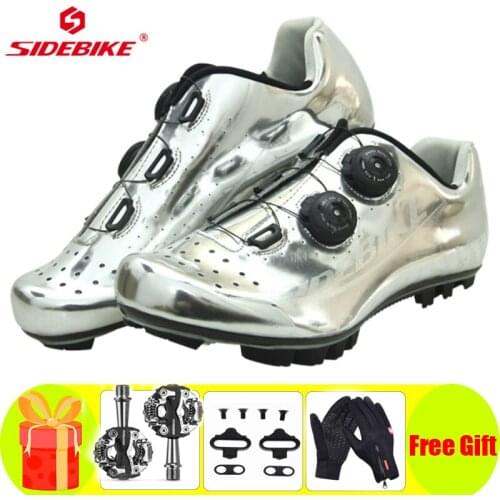 SIDEBIKE Carbon Fiber Cycling Shoes Men Mountain Bike Sapatilha Ciclismo Mtb Sneakers Professional Self-locking Bicicleta