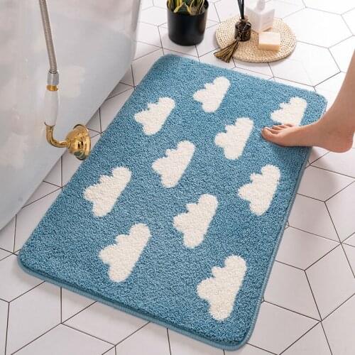 Clouds Bathroom Absorbent Floor Mats Bathroom Door Non-slip Household Floor Mats Door Door Mats Toilet Carpet Simple and Thick
