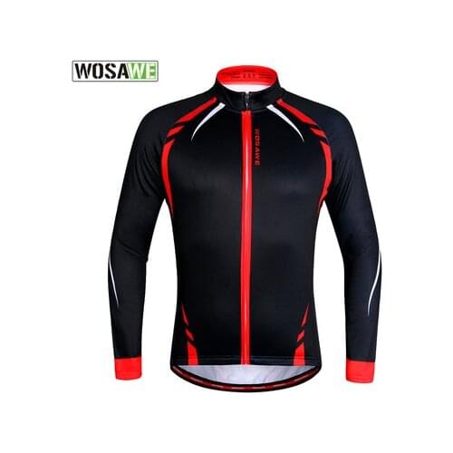 WOSAWE Winter Windproof Reflective Running Jersey Thermal Fleece Cycling Jacket Men MTB Bicycle Ciclismo Jersey Bike Clothing
