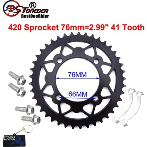 STONEDER 420 41T 76mm Rear Chain Sprocket For Chinese Pit Dirt Bike Motorcycle Motocross 50cc-160cc Orion CRF50 Braaap Atomik