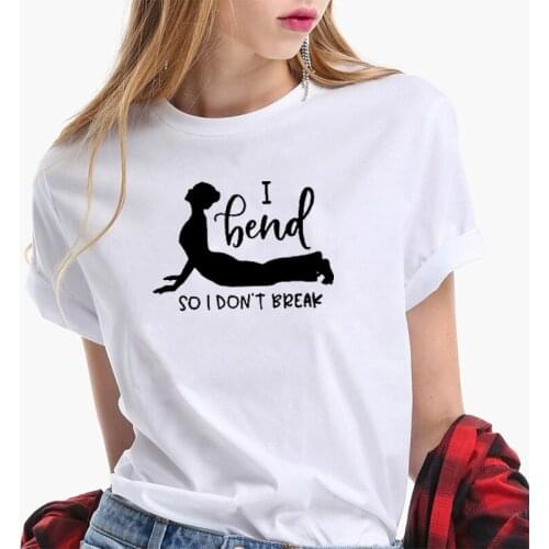 ZBBRDD I Bend So I Don't Break Letter Short Sleeve Top Tees 100% Cotton Plus Size Women Tshirt 2019 Fashion O Neck Cusual Shirt