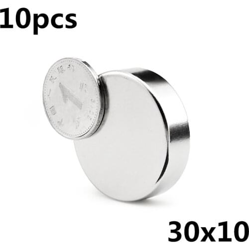 10pcs Rare Earth Magnets Diameter (specificati number:30 10) Small Round Magnets Fridge Permanent Neodymium Magnets