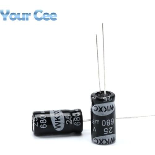 100 pcs Electrolytic Capacitors 25V 680UF 8X16MM Aluminum Electrolytic Capacitor