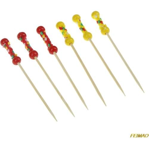 100pcs! China bamboo craft fruit fireworks toothpick kids food sticks interesting dessert cocktail sign wedding party supplies