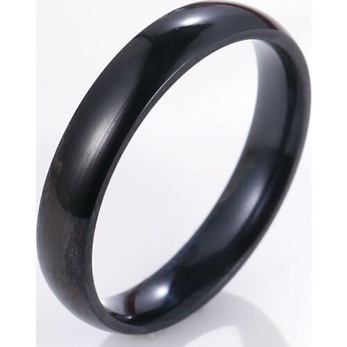 12Pcs/lot Simple Blank Titanium Steel Ring for Women Couples Classic Black Rings Anillos Mujer
