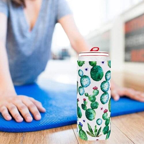 2Pcs Cactus Leopard Stripes Neoprene Can Beer Bottle Cover Insulated Sleeve Wine Bottle Dust Cover Bag