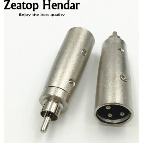 5Pcs Metal XLR 3 Pin Male Plug to RCA Male Audio Jack Adapter Connector for Audio Line Mic Speaker Sound Console Cable