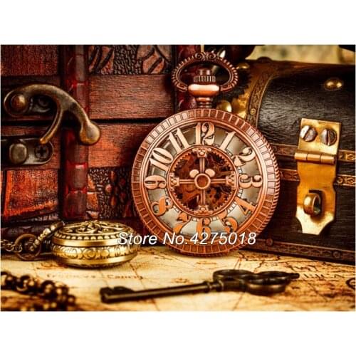 Vintage style 5D DIY Diamond Embroidery still life clock Diamond Painting Cross Stitch Full Square Drill Mosaic Decoration YG644