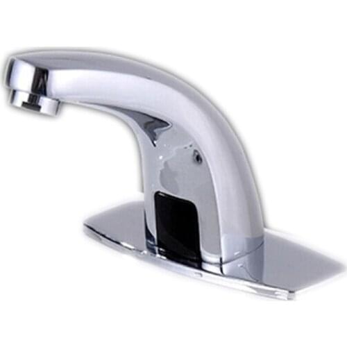 Free shipping polished chrome sensor faucet with single cold bathroom automatic basin faucet by zinc alloy bathroom sensor tap