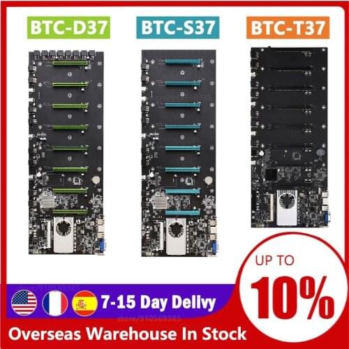 BTC S37 D37 37 BTC-S37 Mining Motherboard CPU Set 8 Miner Video Card Slot DDR3 Memory Adapter VGA+HDMI Interface Low Power New