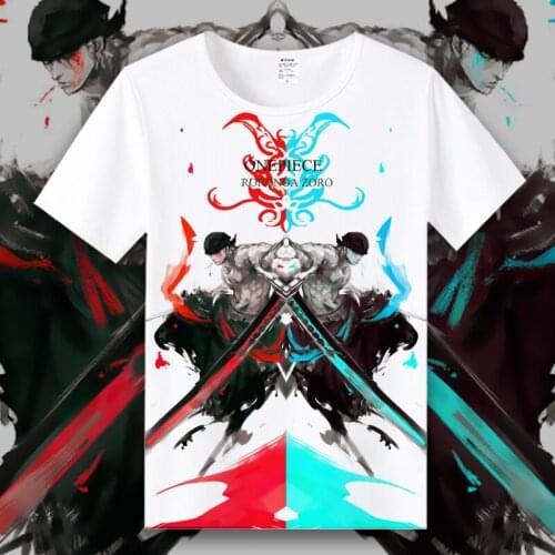 One Piece Luffy Portgas D Ace Roronoa Zoro Cosplay T Shirt Anime Cartoon Print T-Shirt Summer Graphic Tees Casual Top Costume